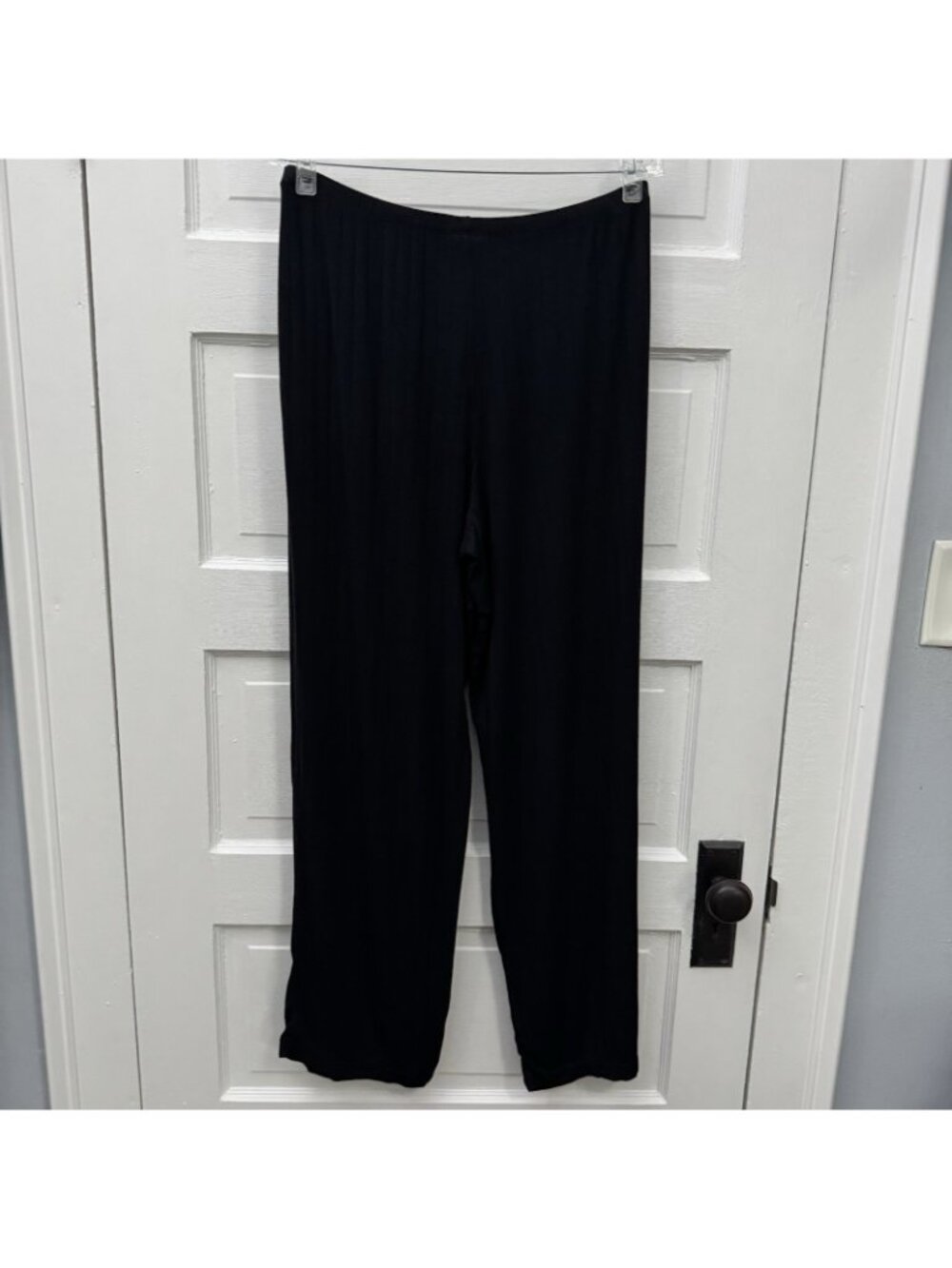 Eberjey Gisele Rib Women’s L Black Straight Leg Pajama Pants Lounge - Picture 5 of 12